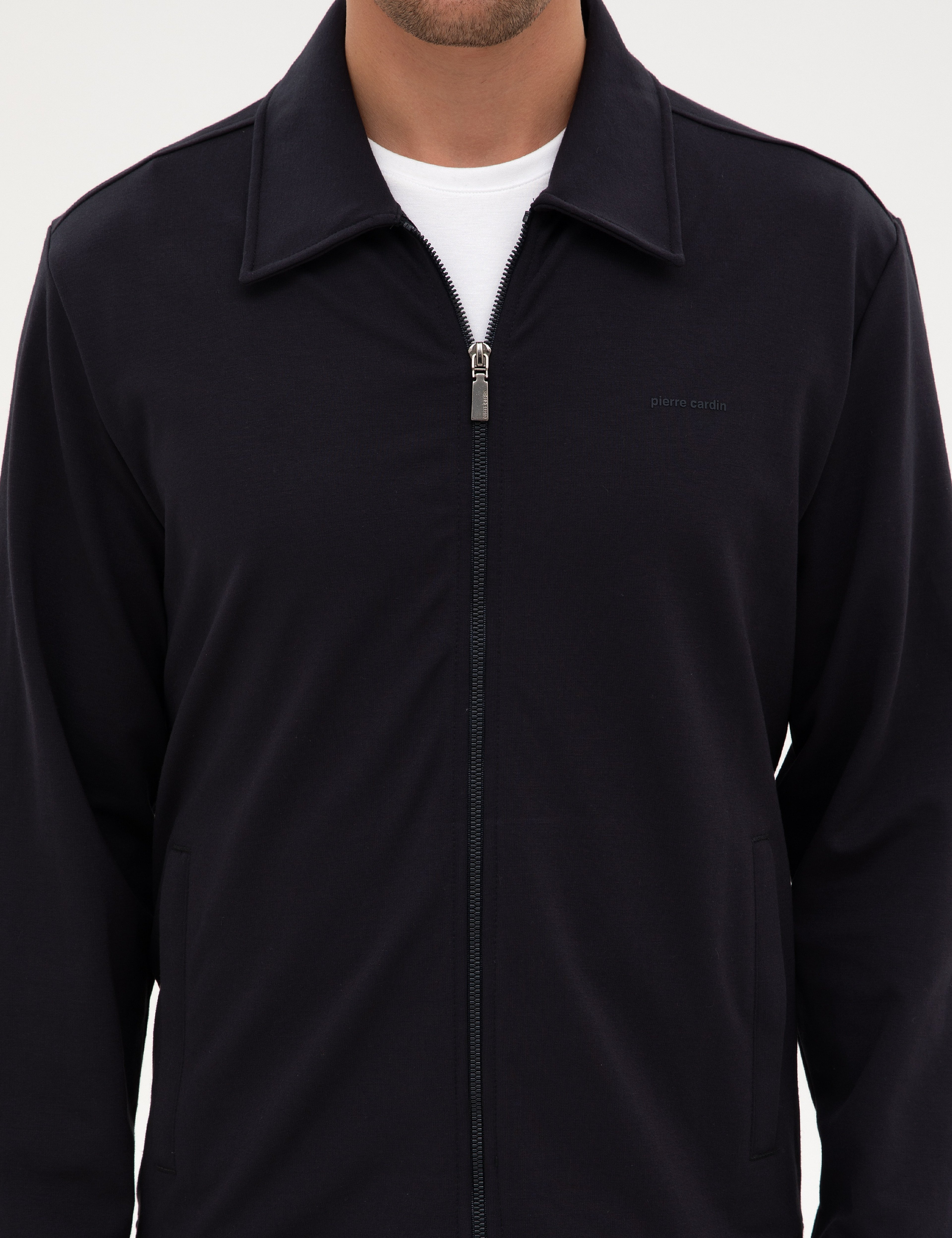 Lacivert Regular Fit Örme Hırka - Image 6
