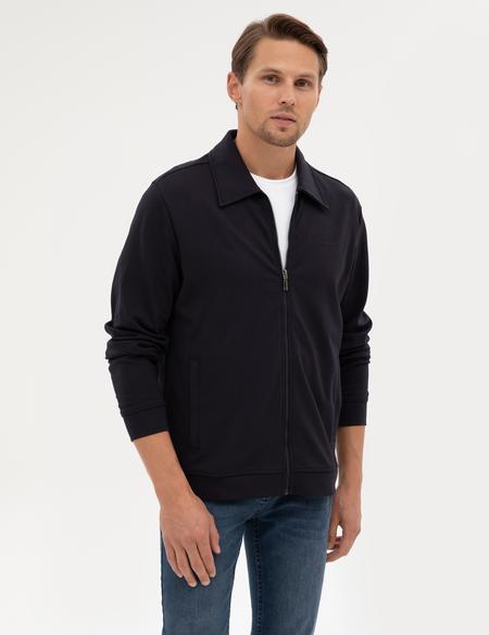 Lacivert Regular Fit Örme Hırka - 50313924003