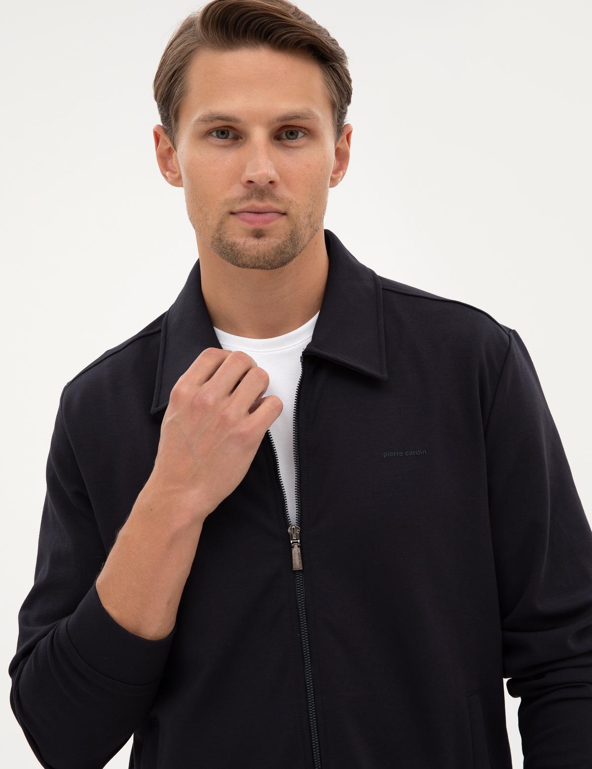 Lacivert Regular Fit Örme Hırka - 50313924003