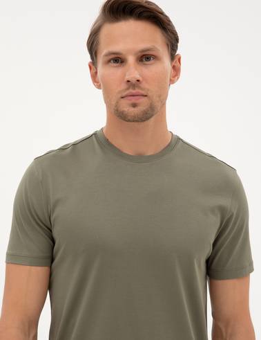 Haki Slim Fit Basic Tişört