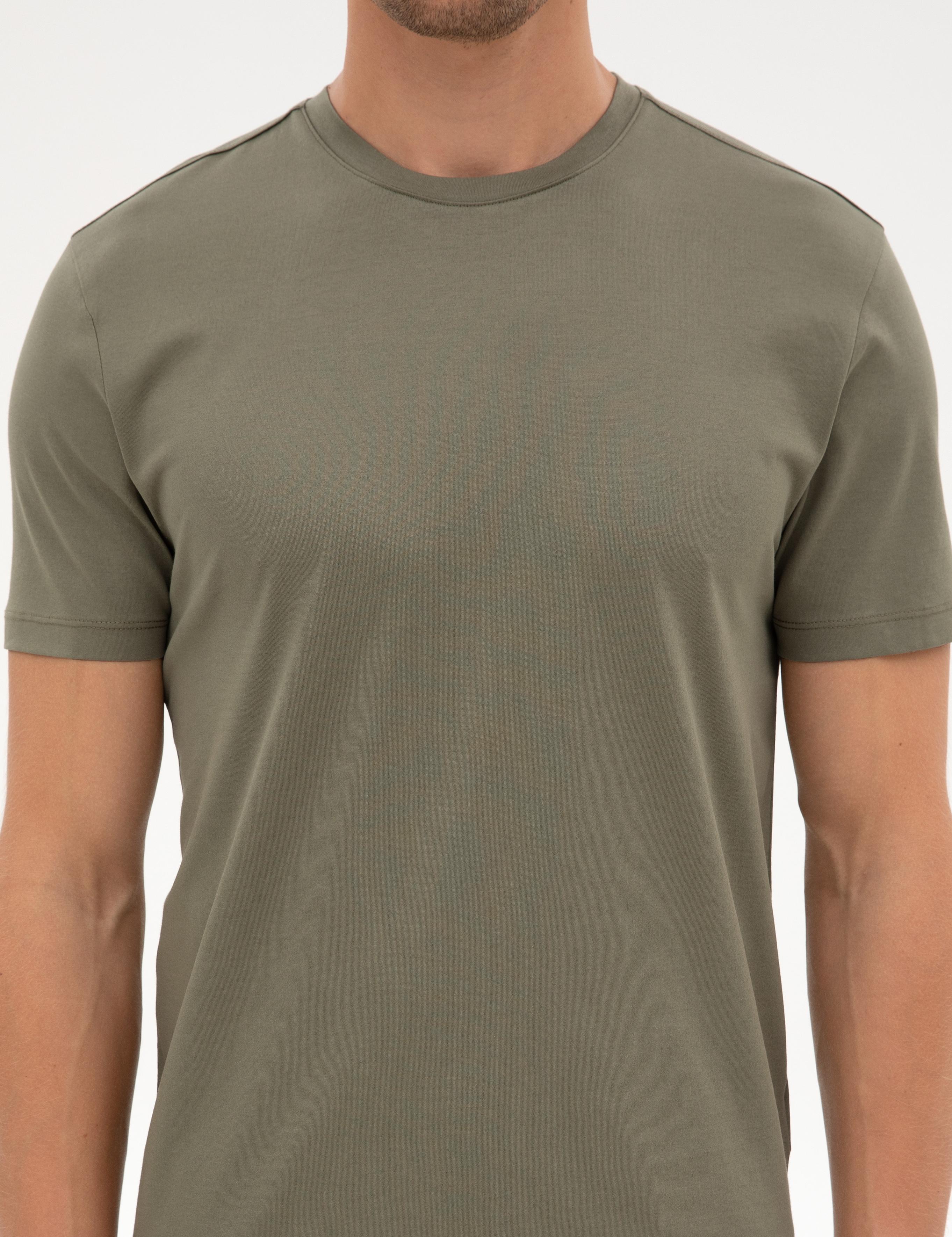 Haki Slim Fit Basic Tişört