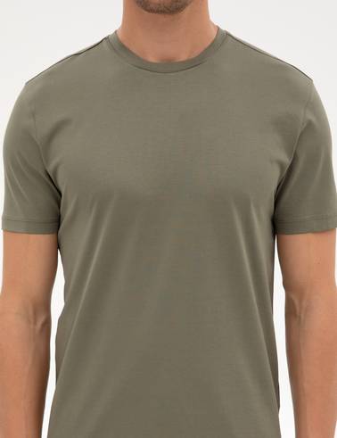 Haki Slim Fit Basic Tişört