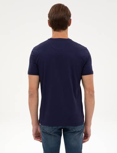 Lacivert Slim Fit Basic Tişört