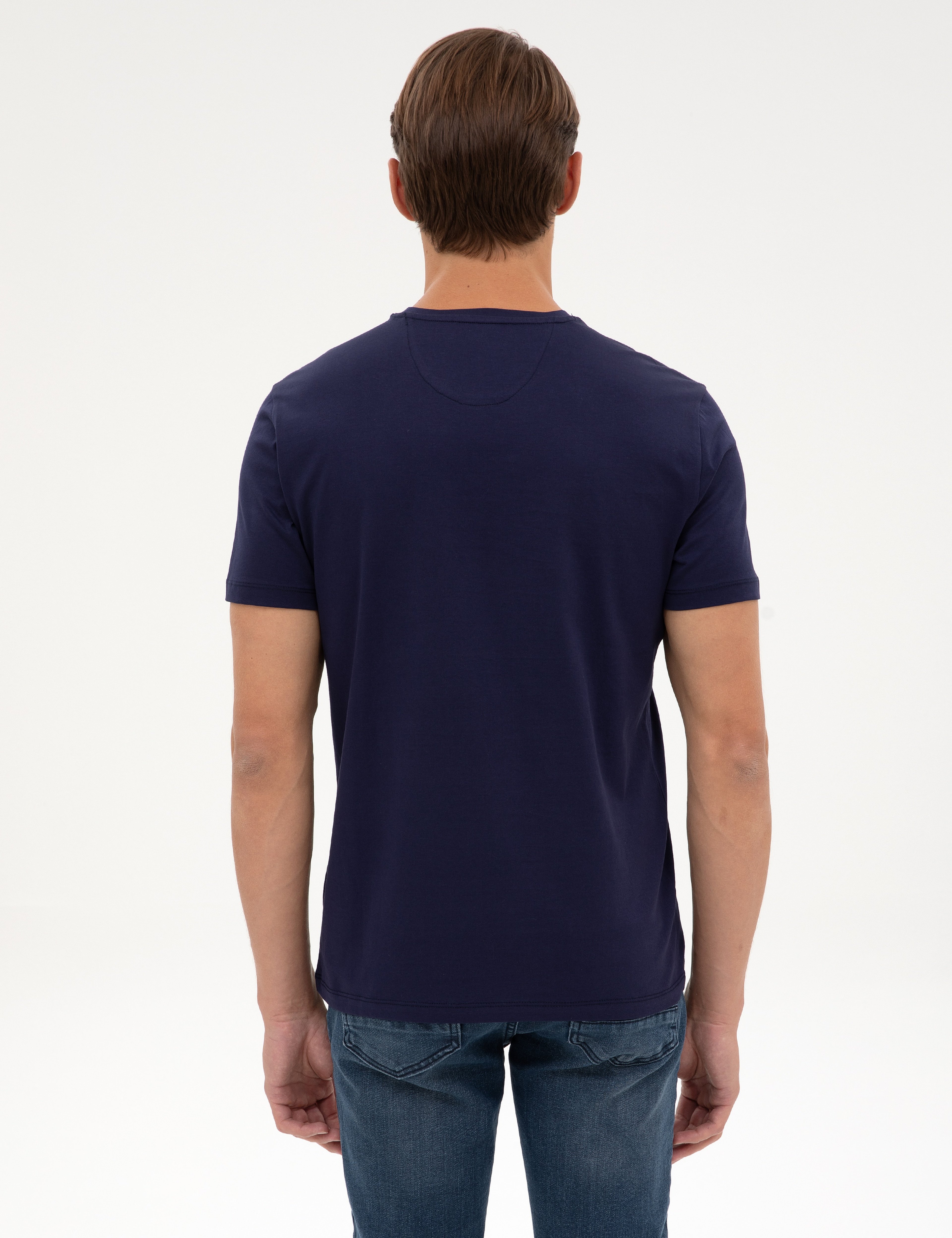 Lacivert Slim Fit Basic Tişört