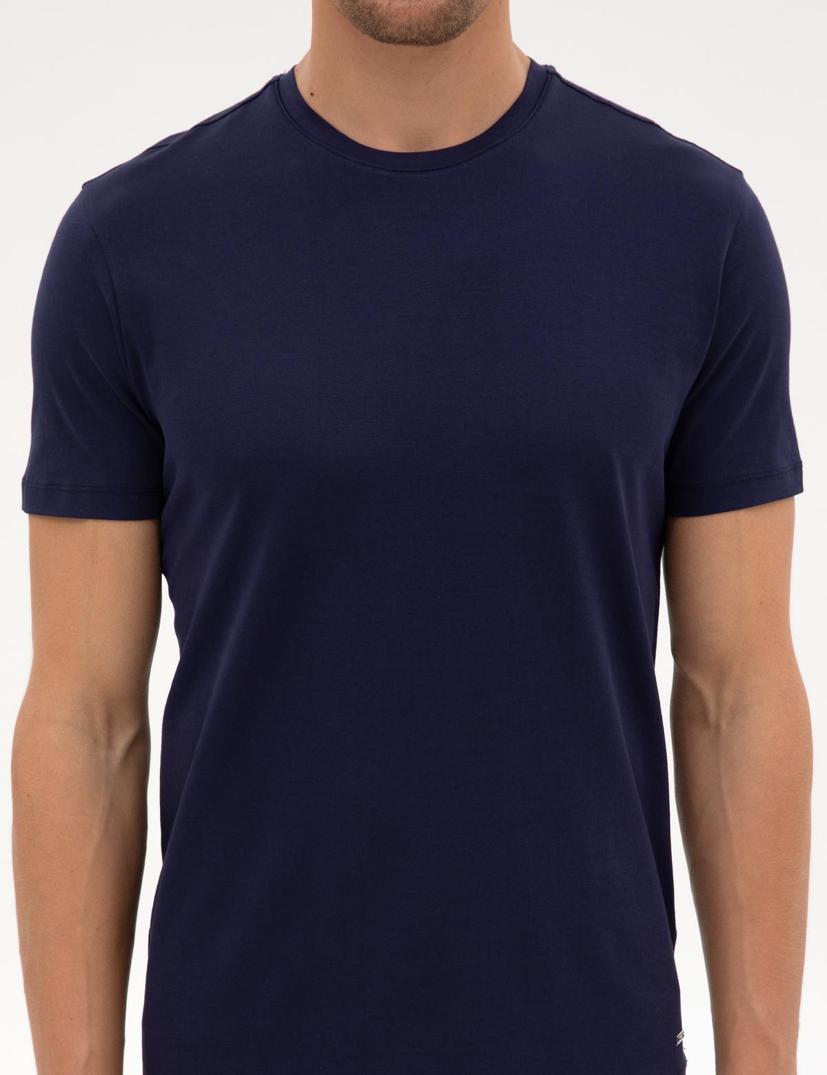 Lacivert Slim Fit Basic Tişört - 50320102020