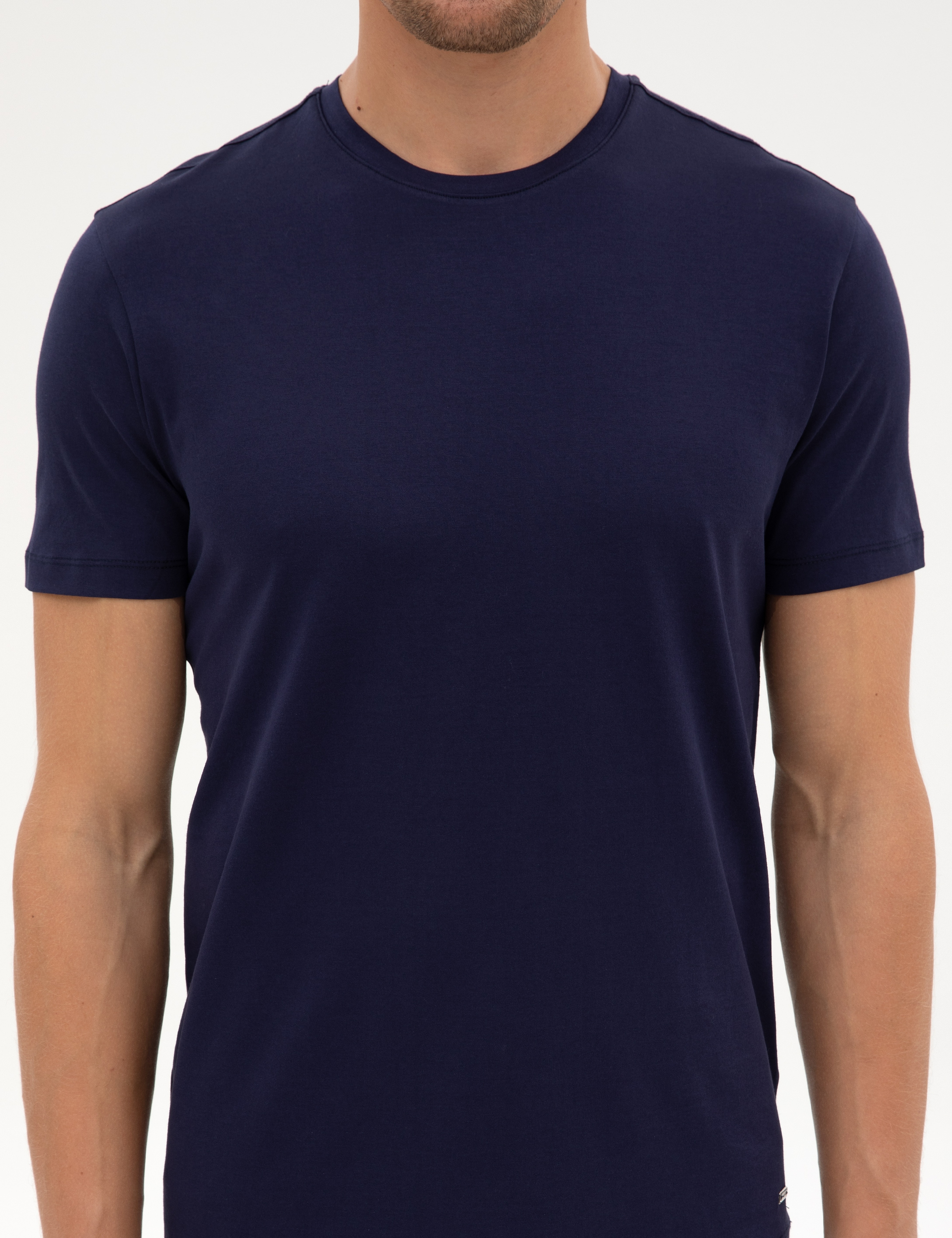 Lacivert Slim Fit Basic Tişört - Image 6