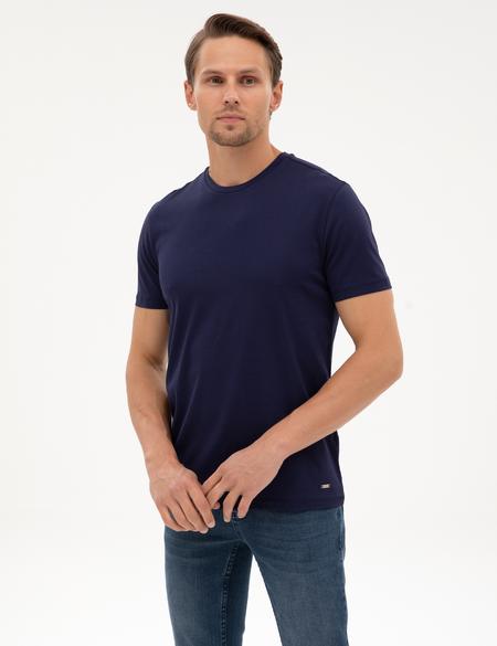 Lacivert Slim Fit Basic Tişört - 50320102020