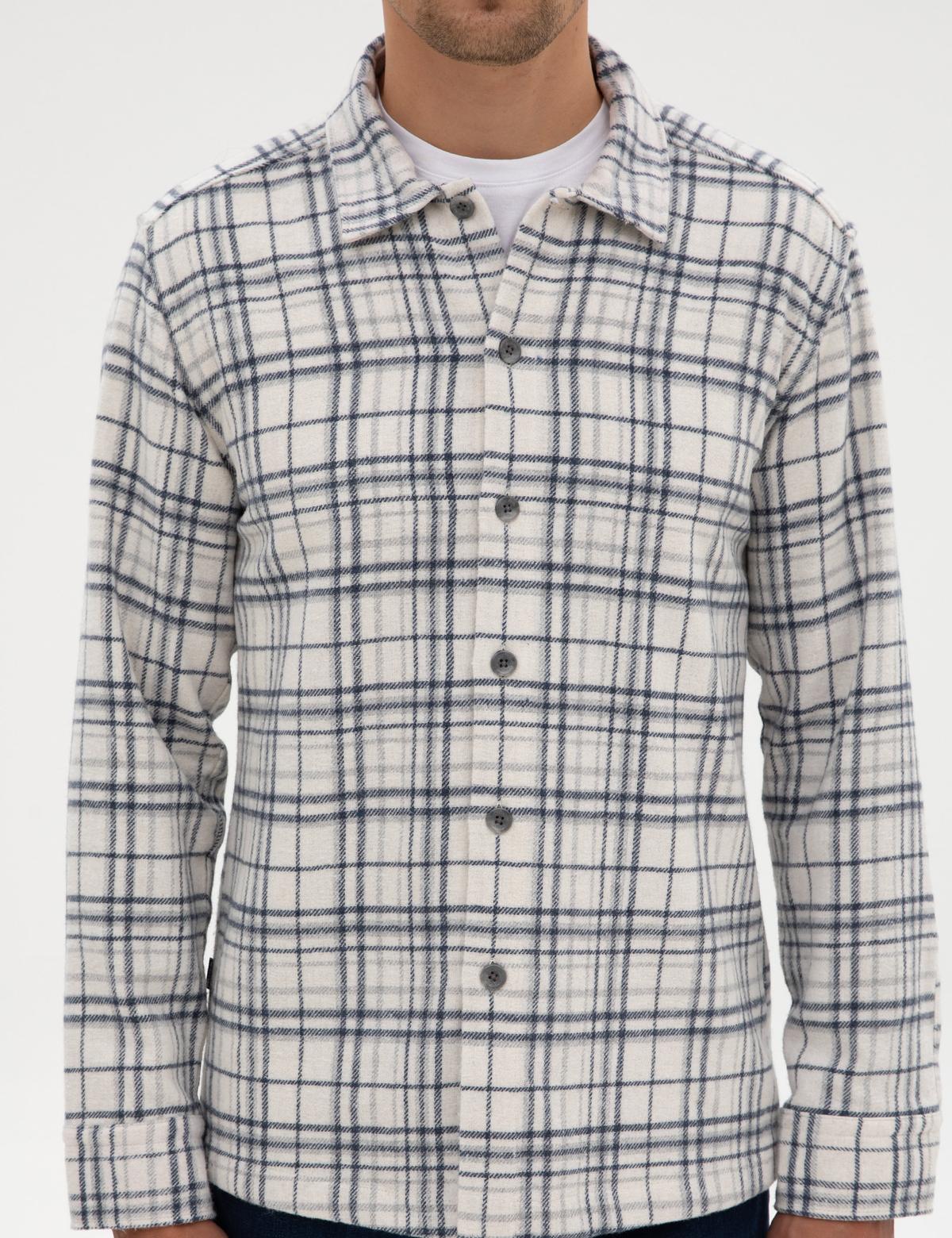 Lacivert Klasik Yaka Comfort Fit Oduncu Gömlek - 50316753001