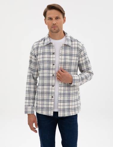 Lacivert Klasik Yaka Comfort Fit Oduncu Gömlek