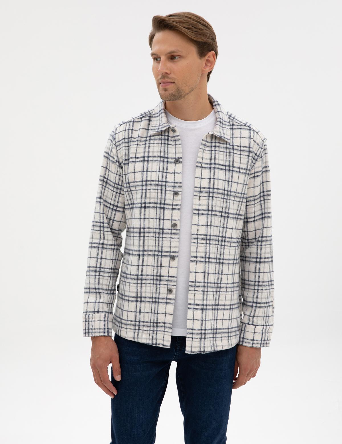 Lacivert Klasik Yaka Comfort Fit Oduncu Gömlek - 50316753001