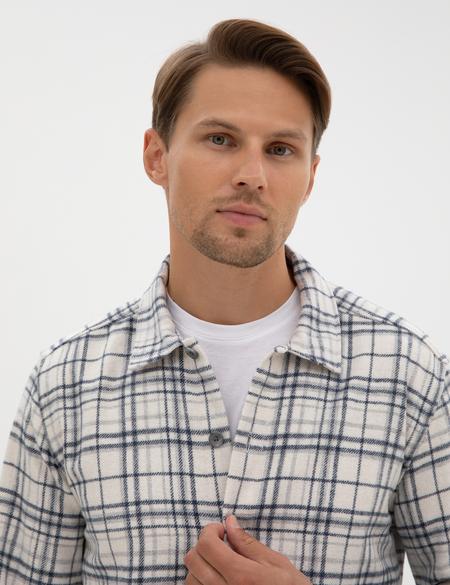 Lacivert Klasik Yaka Comfort Fit Oduncu Gömlek - 50316753001