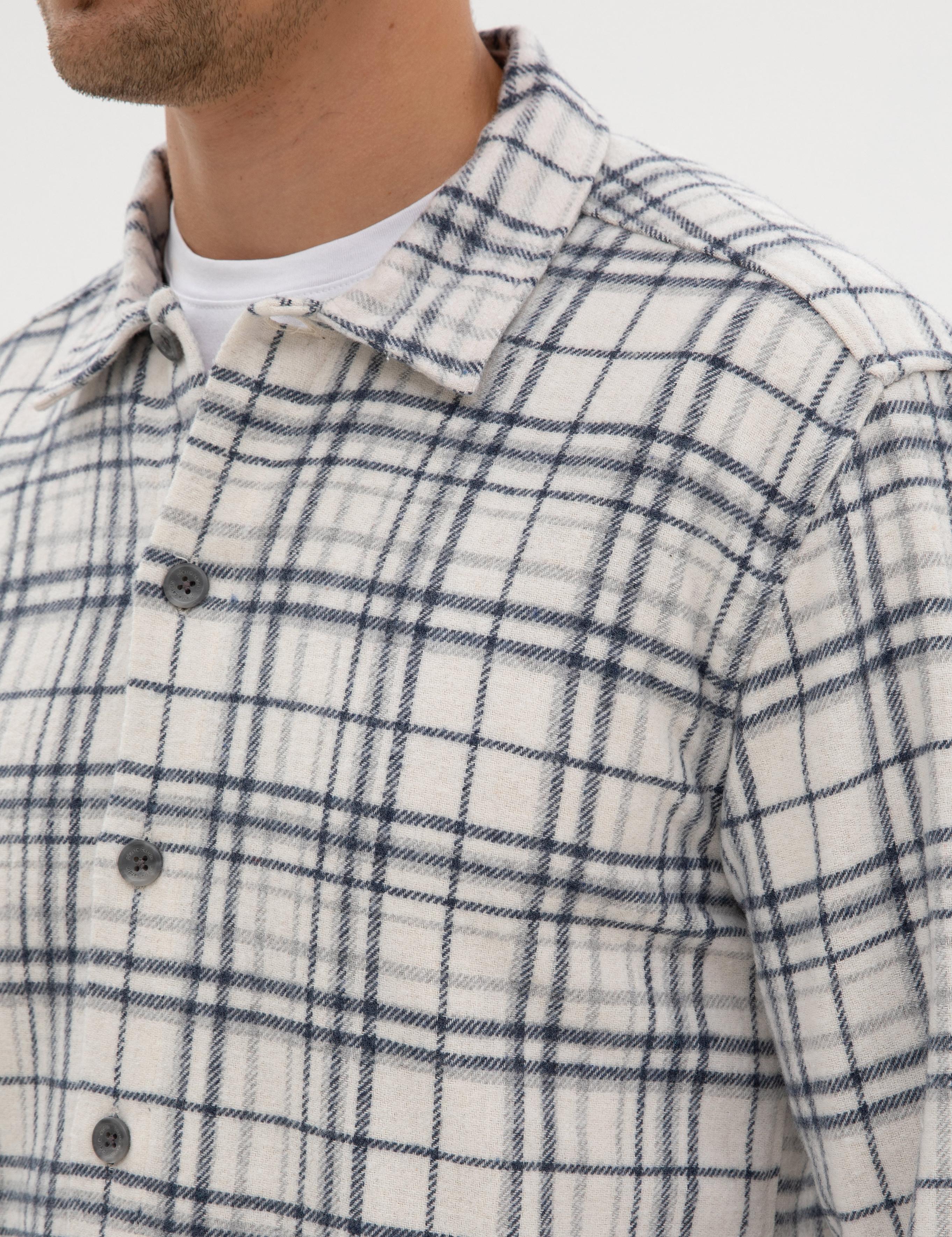 Lacivert Klasik Yaka Comfort Fit Oduncu Gömlek