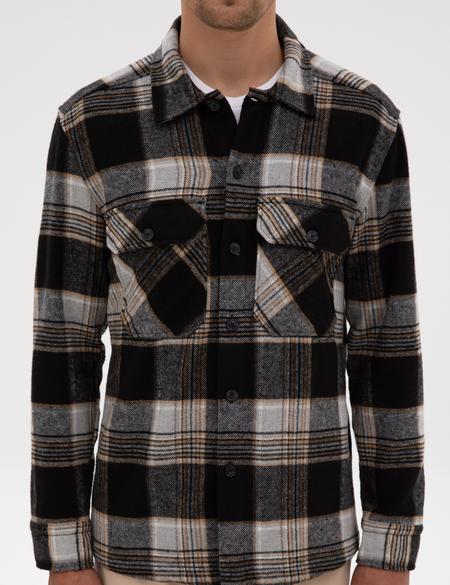 Siyah Klasik Yaka Çift Cepli Oduncu Gömlek Ceket - 50316763008