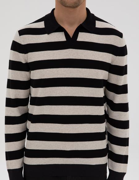 Siyah Slim Fit Polo Yaka Triko Kazak - 50315949001