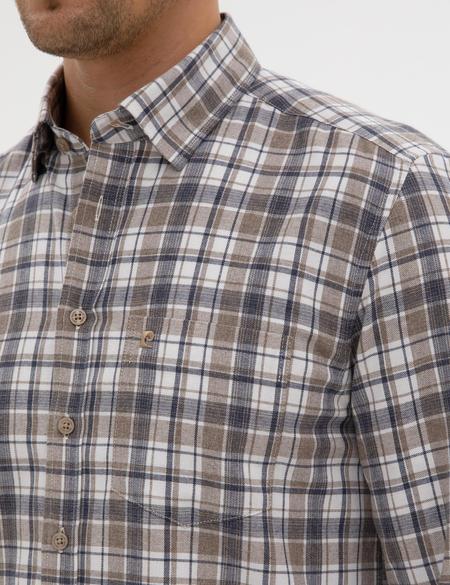 Kahverengi Ekose Regular Fit Uzun Kollu Gömlek - 50316754010