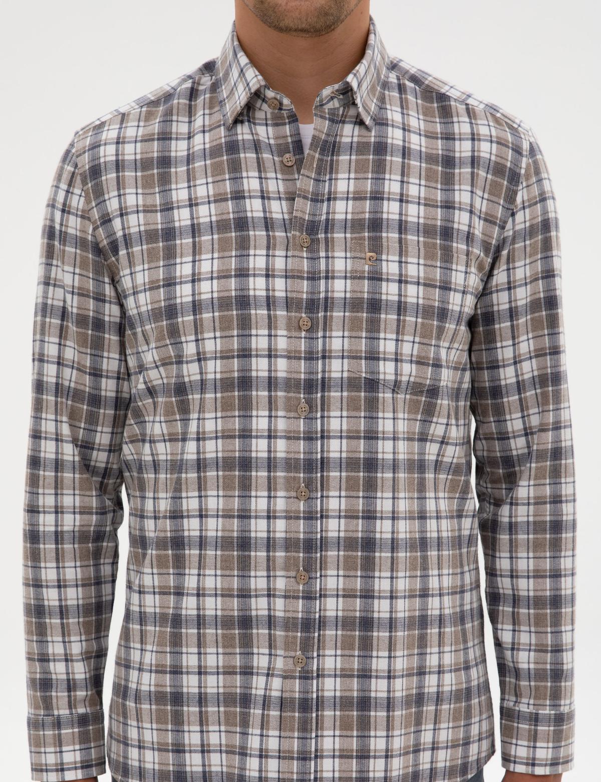 Kahverengi Ekose Regular Fit Uzun Kollu Gömlek - 50316754010