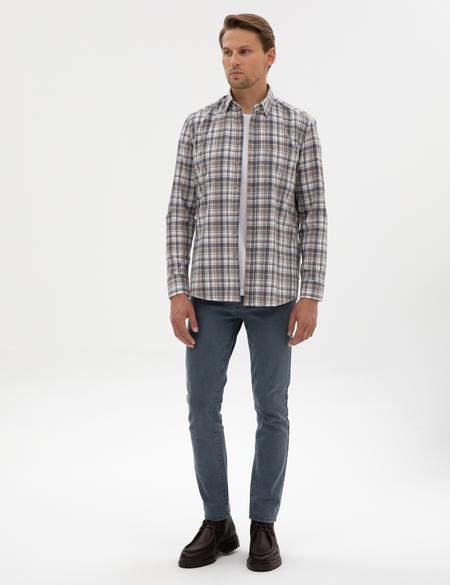 Kahverengi Ekose Regular Fit Uzun Kollu Gömlek - 50316754010