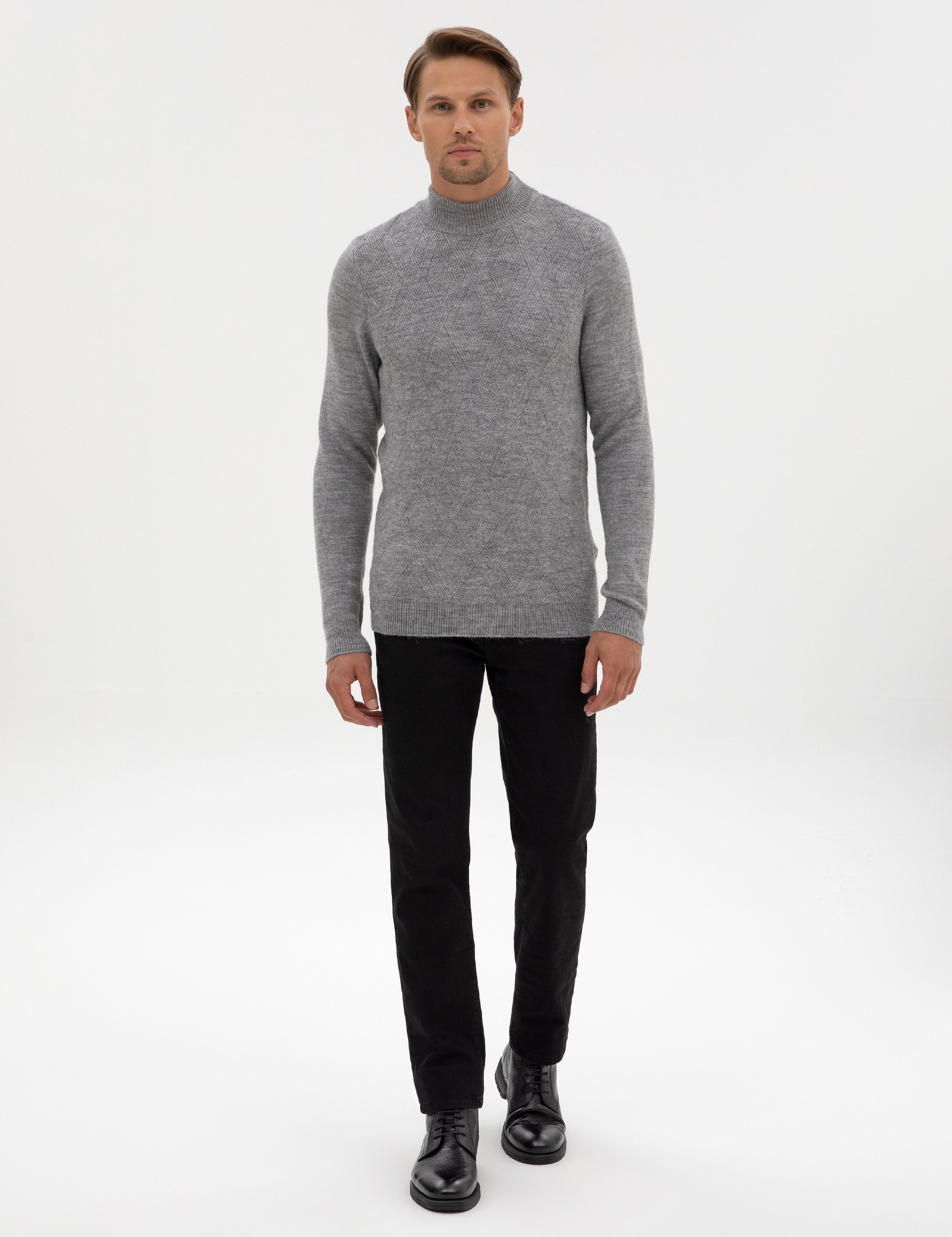Siyah Straight Fit Jean Pantolon - Image 1