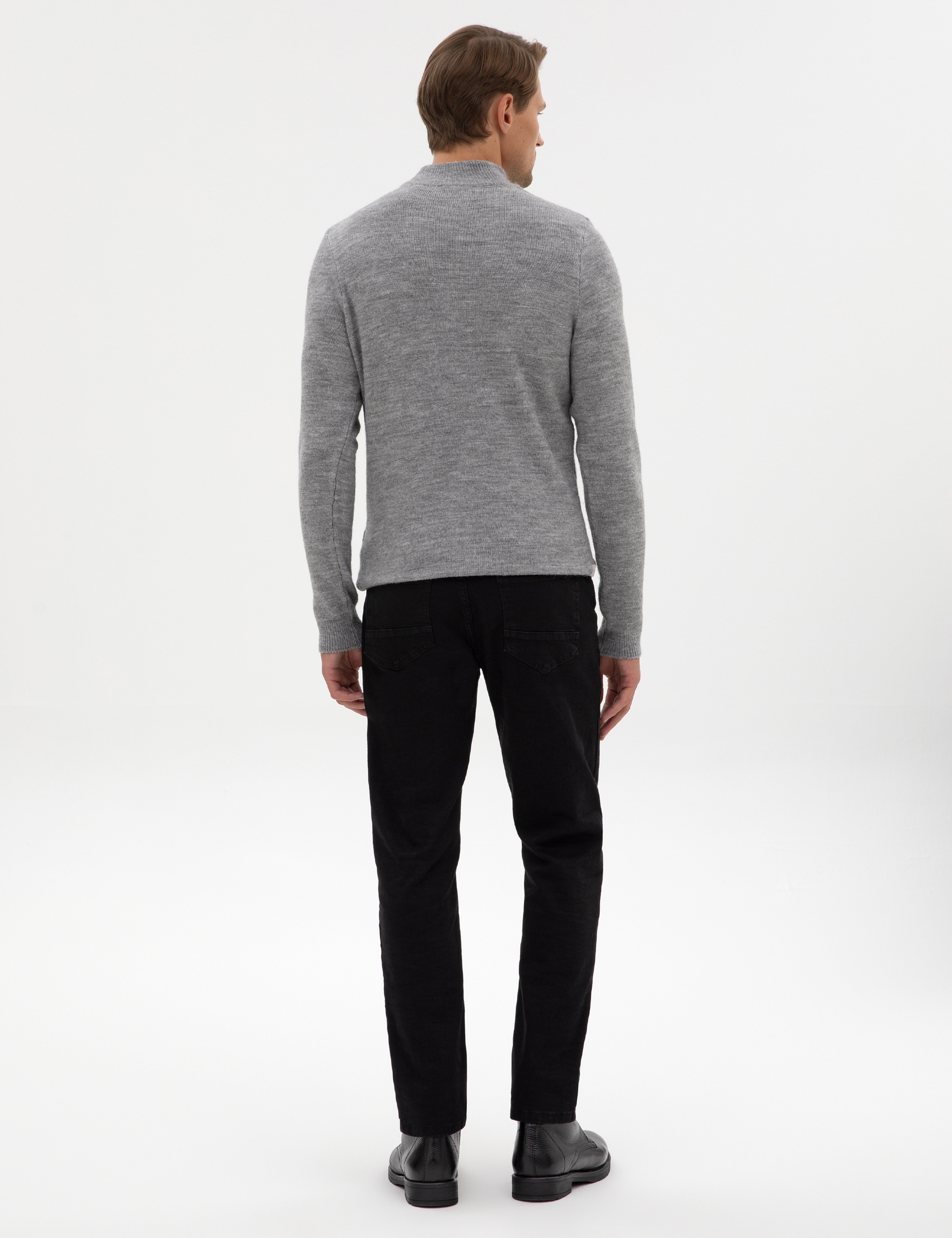 Siyah Straight Fit Jean Pantolon - Image 4