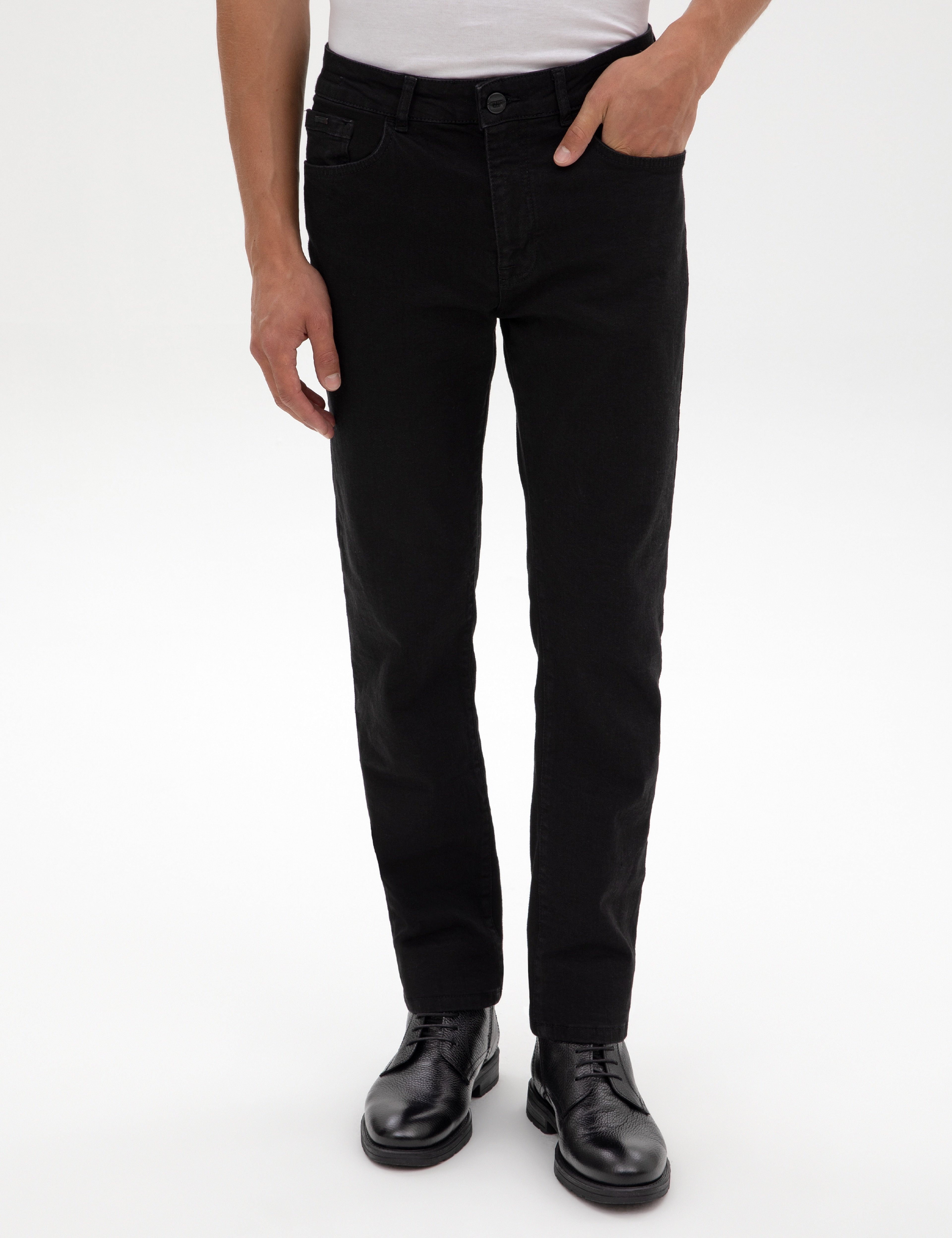 Siyah Straight Fit Jean Pantolon
