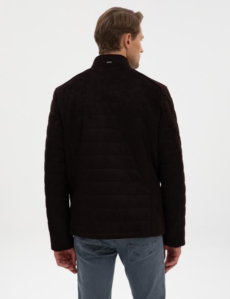 Koyu Kahverengi Suni Deri Ceket - 50318154023