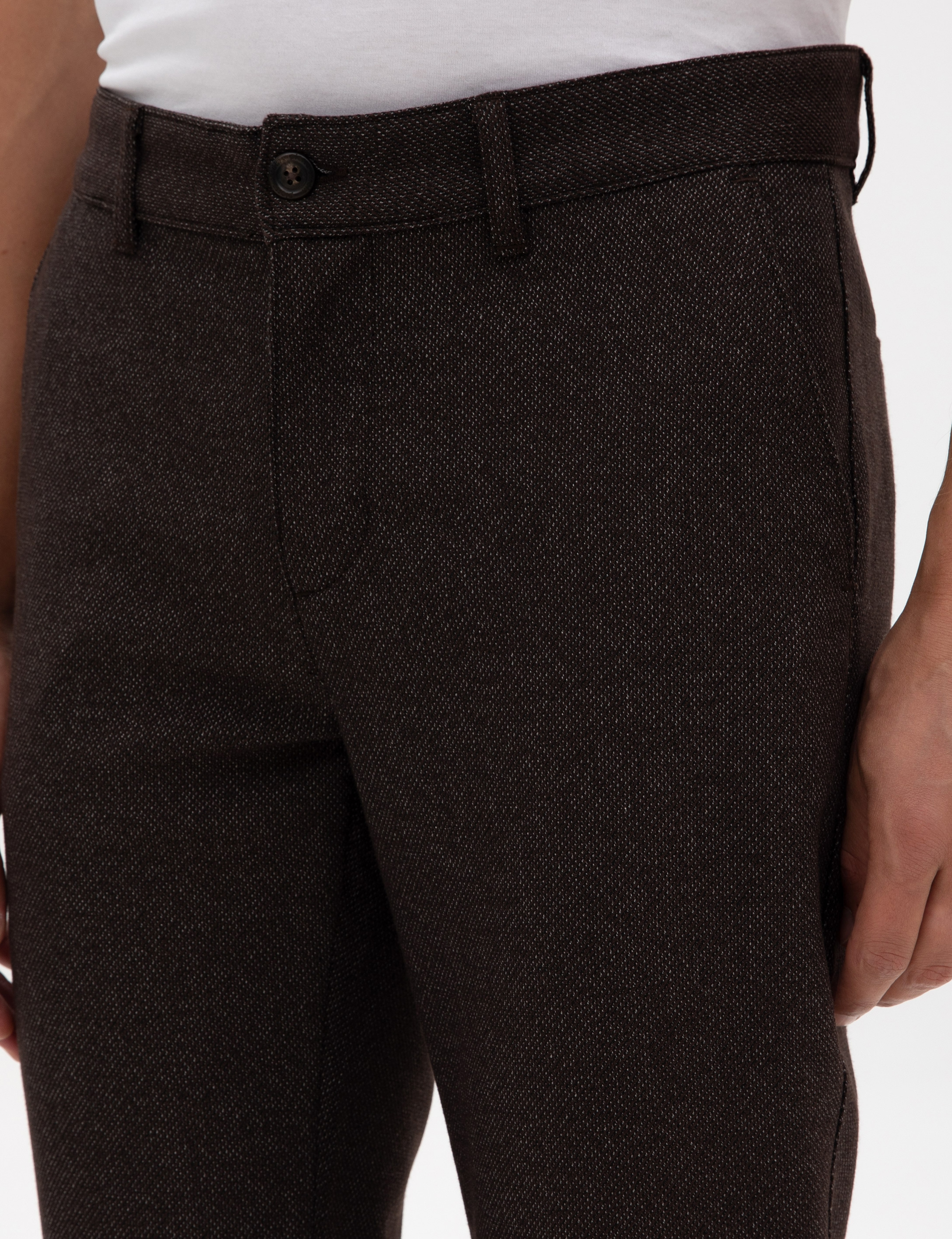 Kahverengi Slim Fit Kanvas Pantolon