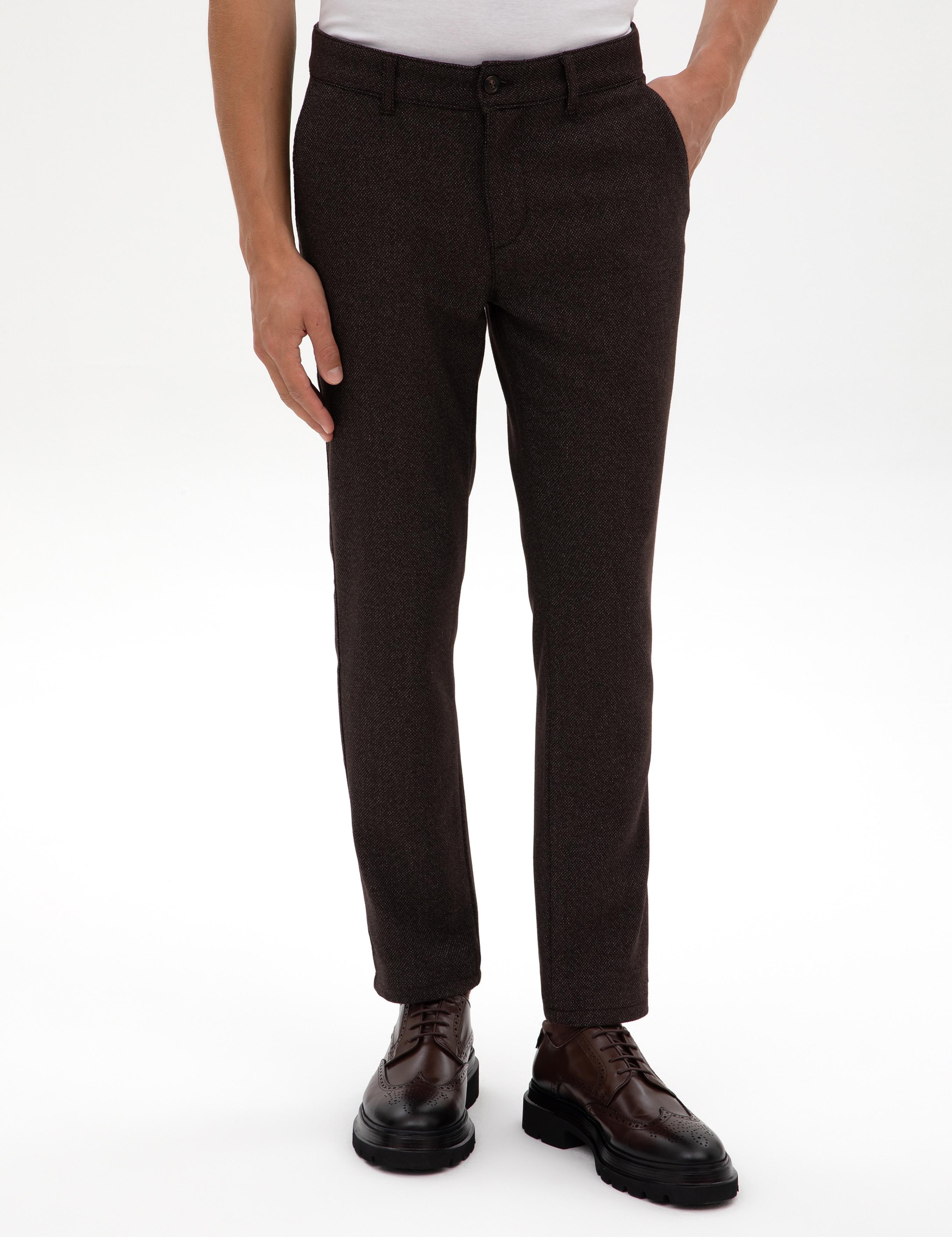 Kahverengi Slim Fit Kanvas Pantolon