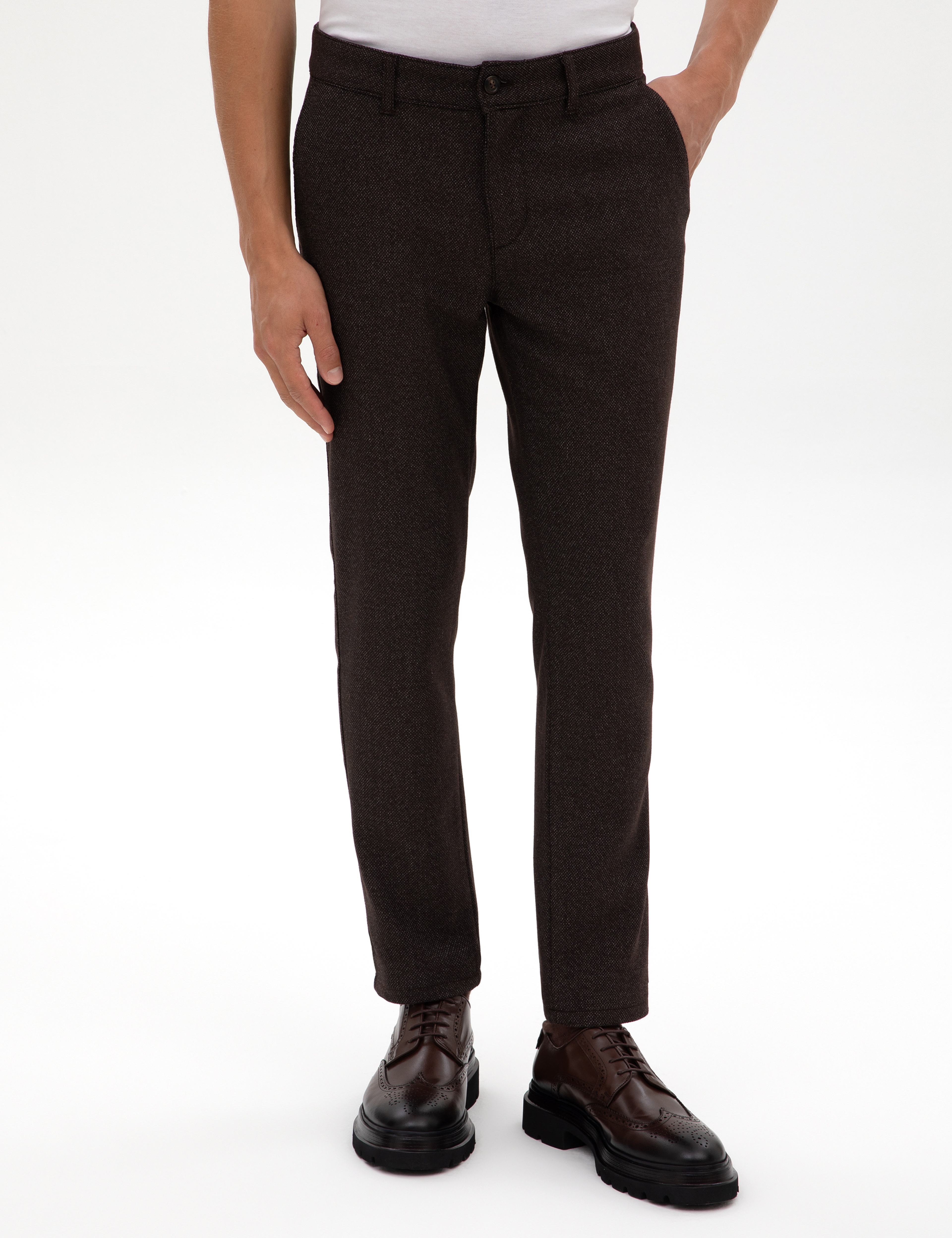 Kahverengi Slim Fit Kanvas Pantolon