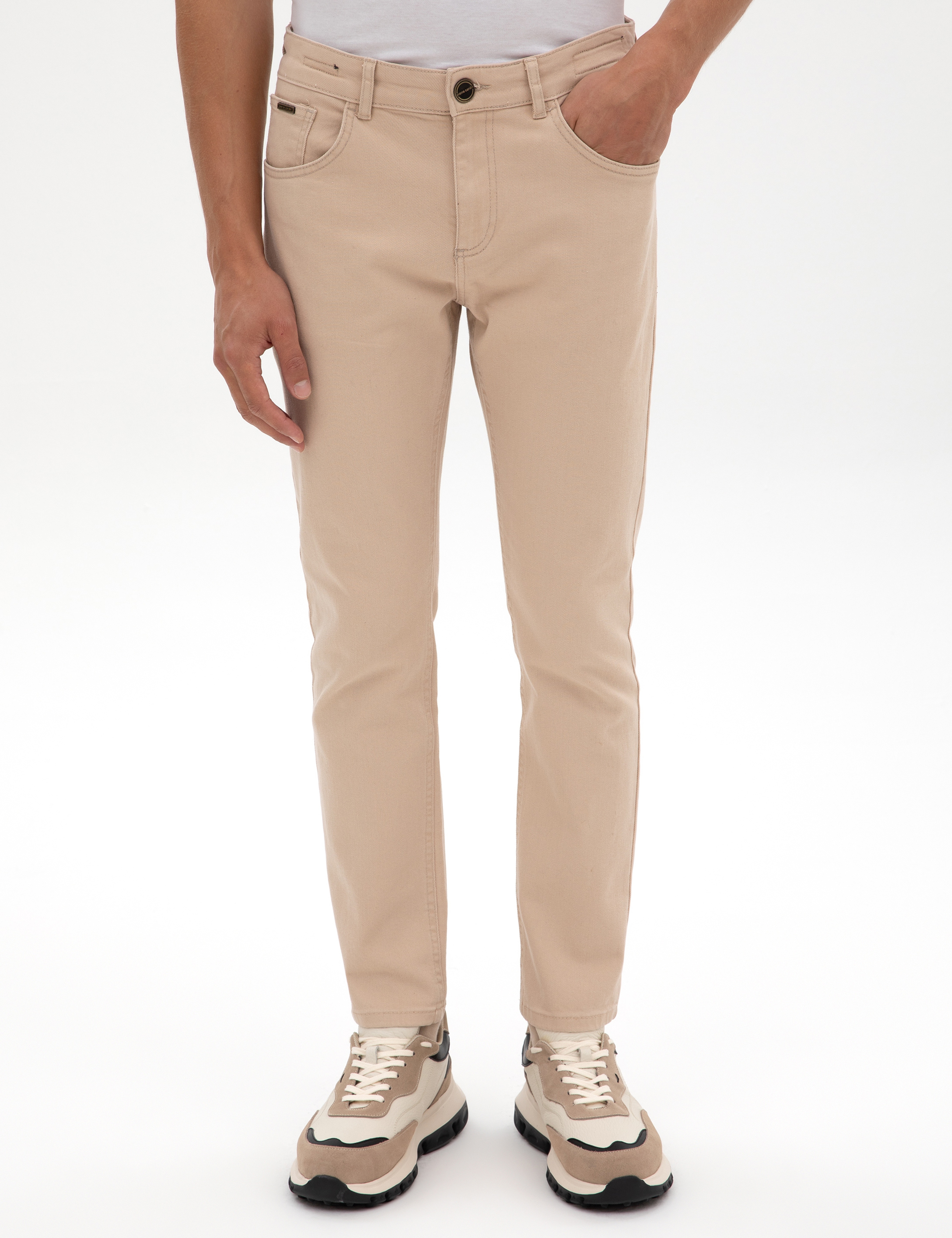 Bej Slim Fit Jean Pantolon - Image 2