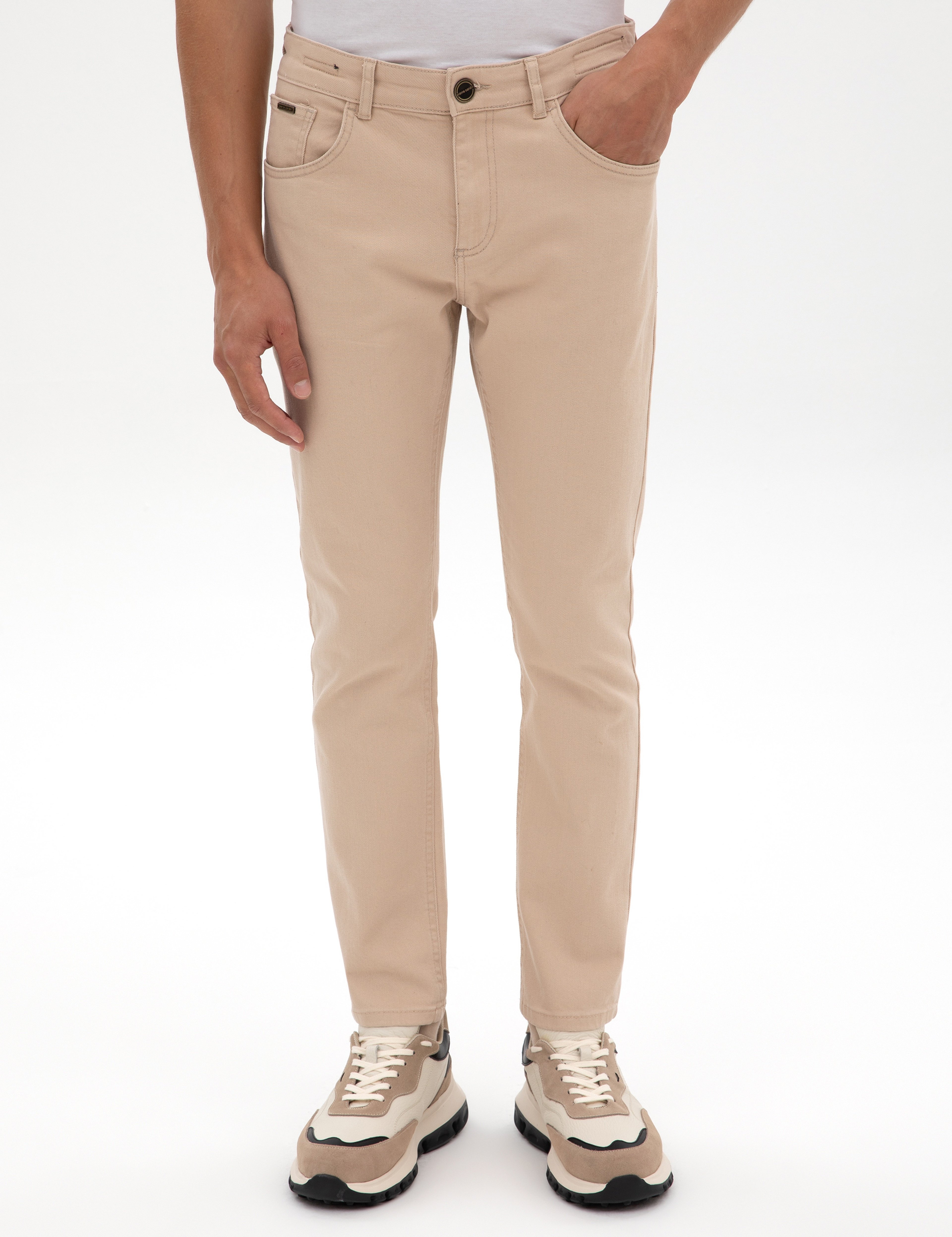 Bej Slim Fit Jean Pantolon