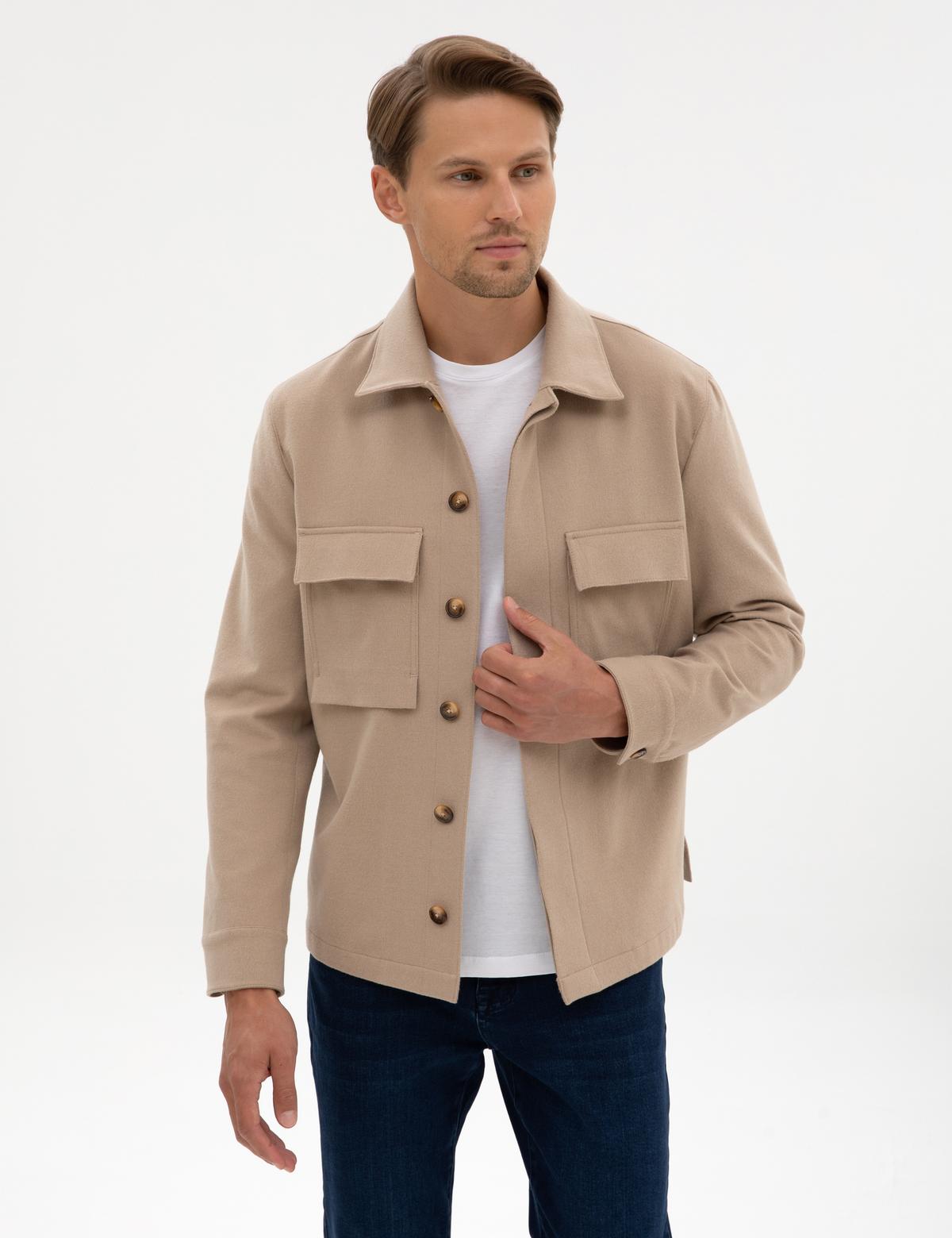 Bej Regular Fit Gömlek Ceket - 50311561137