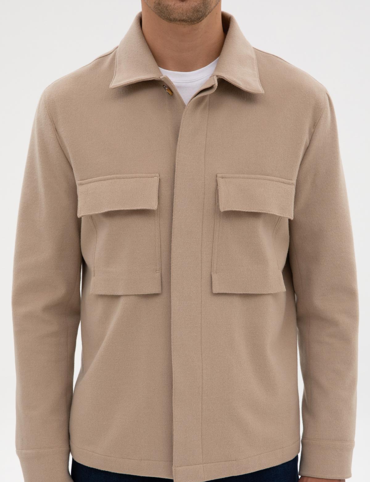 Bej Regular Fit Gömlek Ceket - 50311561137