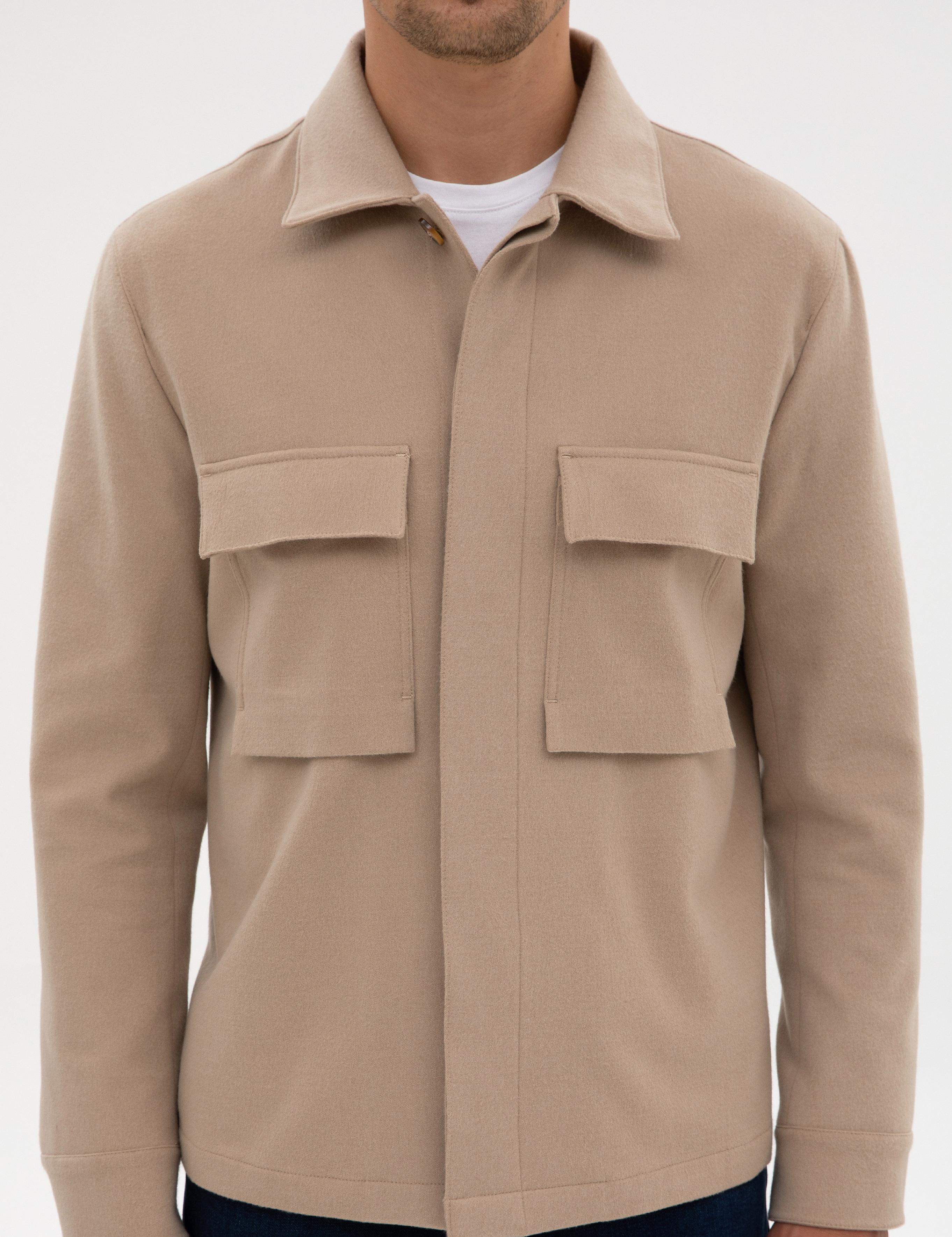 Bej Regular Fit Gömlek Ceket