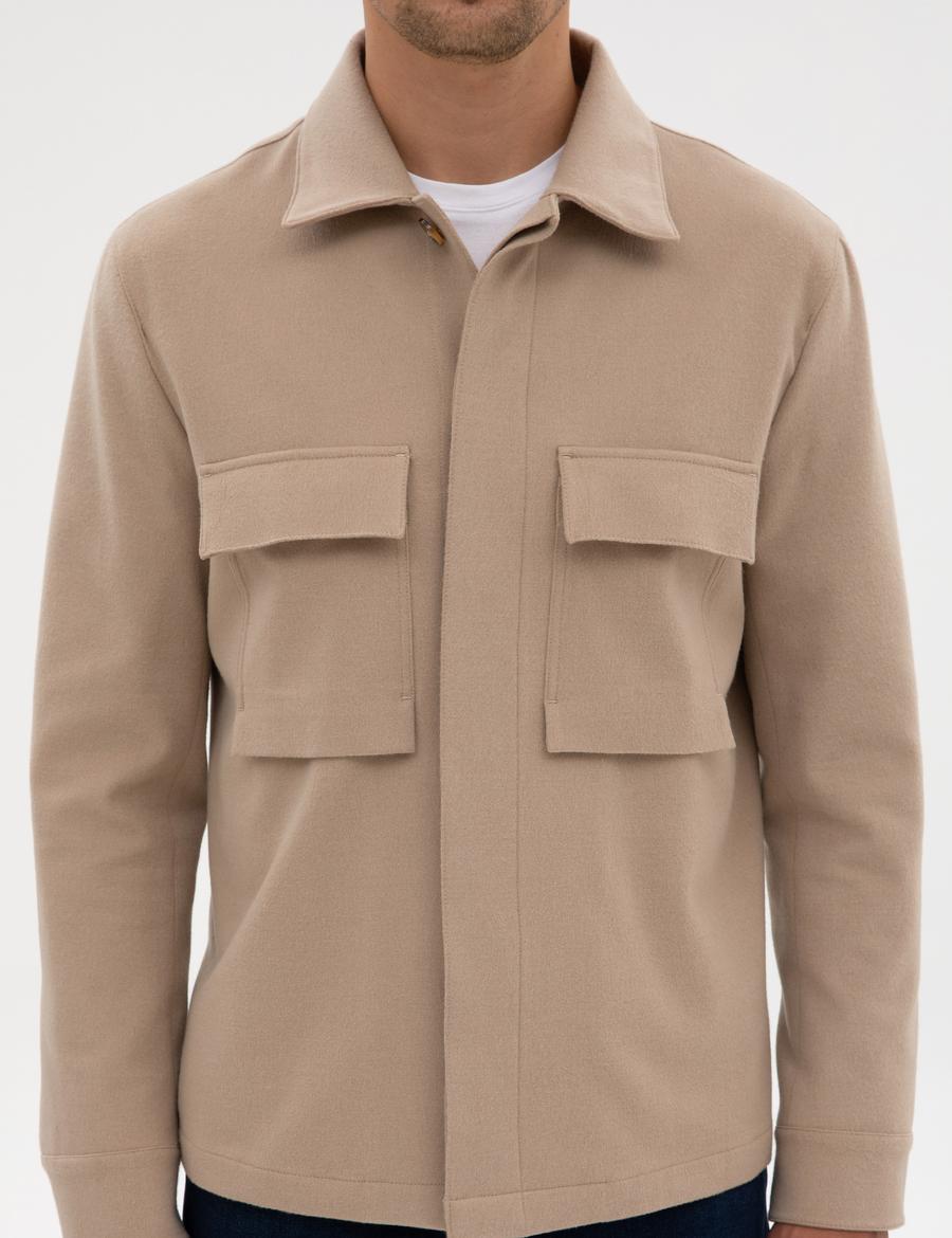 Bej Regular Fit Gömlek Ceket