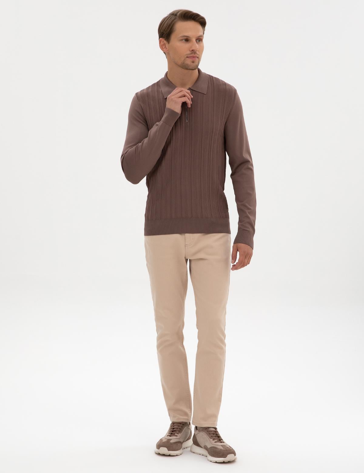 Vizon Regular Fit Bisiklet Yaka Fermuarlı Triko Kazak - 50315753001