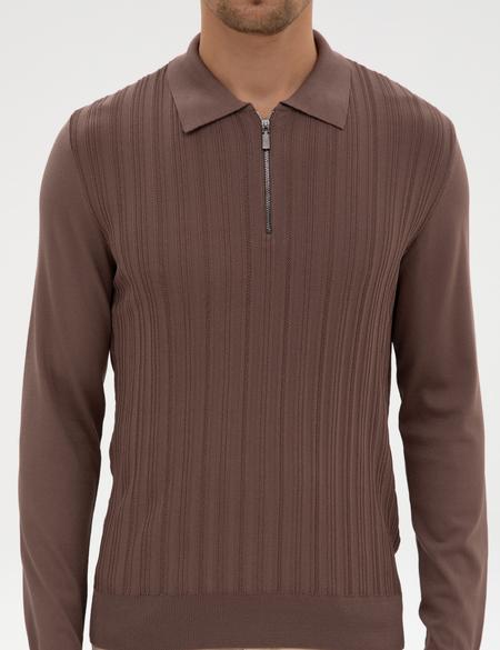 Vizon Regular Fit Bisiklet Yaka Fermuarlı Triko Kazak - 50315753001