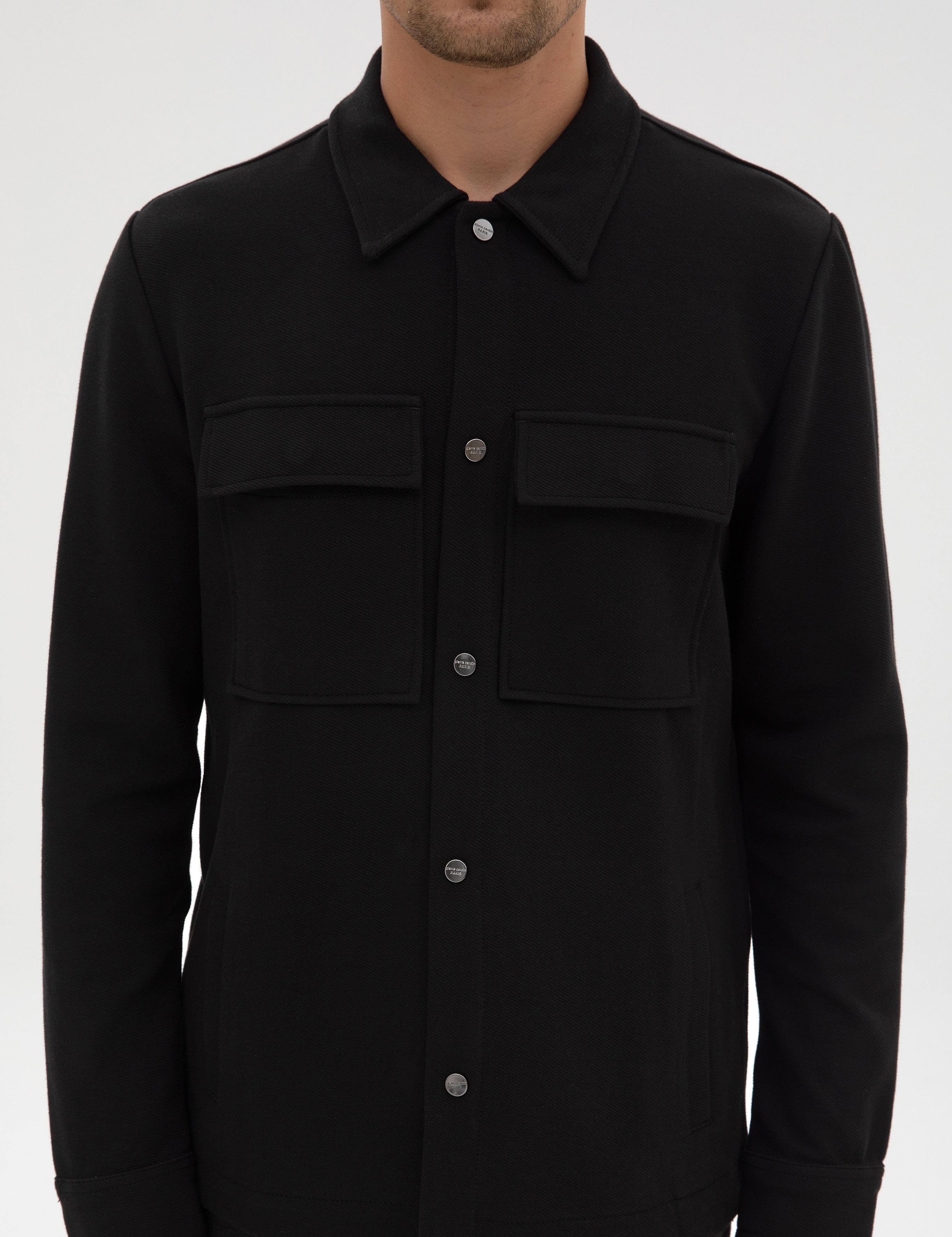 Siyah Regular Fit Örme Gömlek