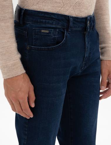 Lacivert Slim Fit Jean Pantolon