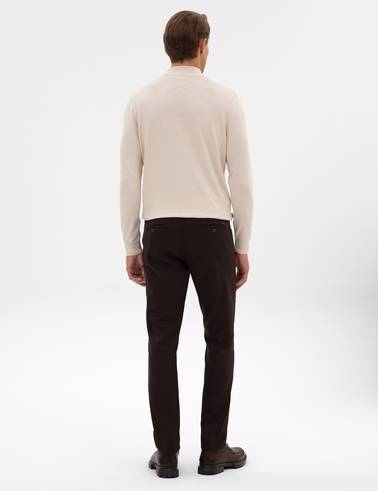 Kahverengi Slim Fit Kanvas Pantolon