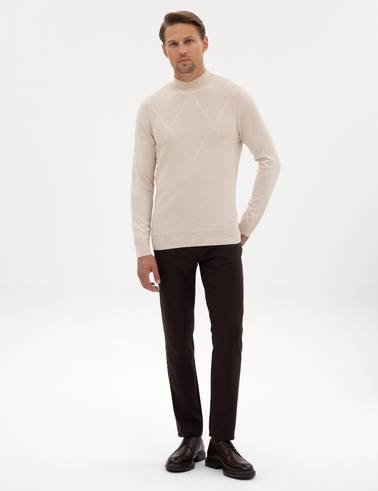 Kahverengi Slim Fit Kanvas Pantolon