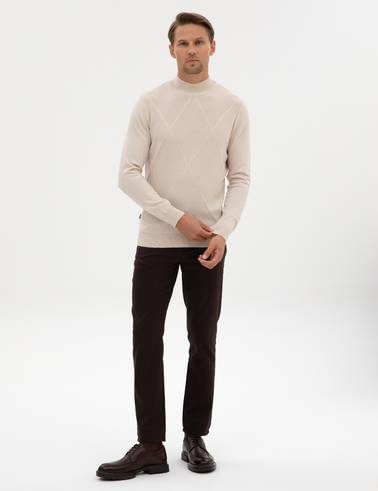 Kahverengi Slim Fit Kanvas Pantolon