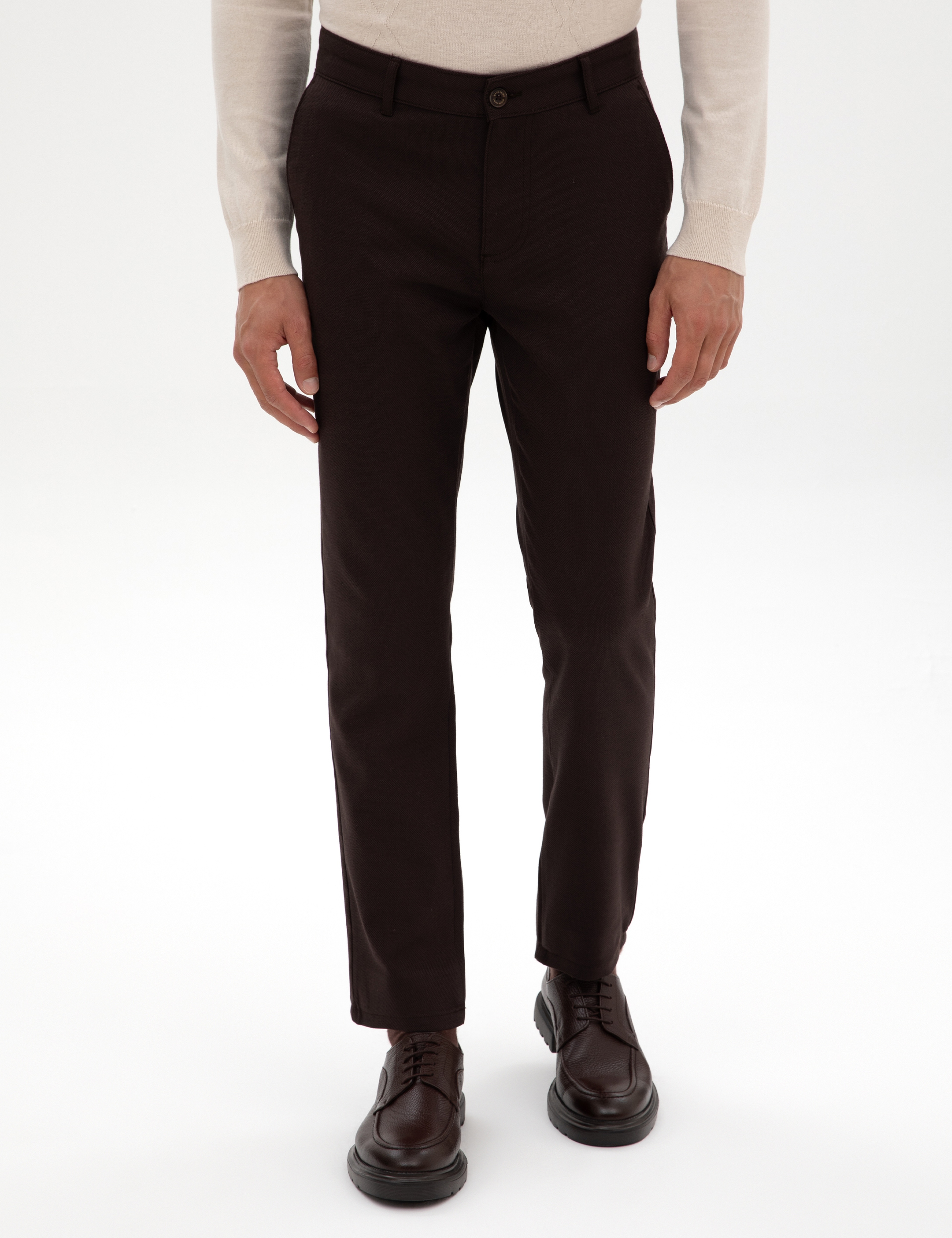 Kahverengi Slim Fit Kanvas Pantolon