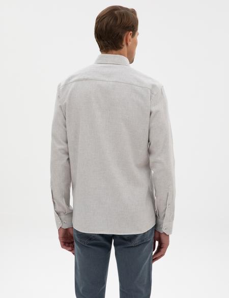 Açık Gri Regular Fit Uzun Kollu Gömlek - 50311380129