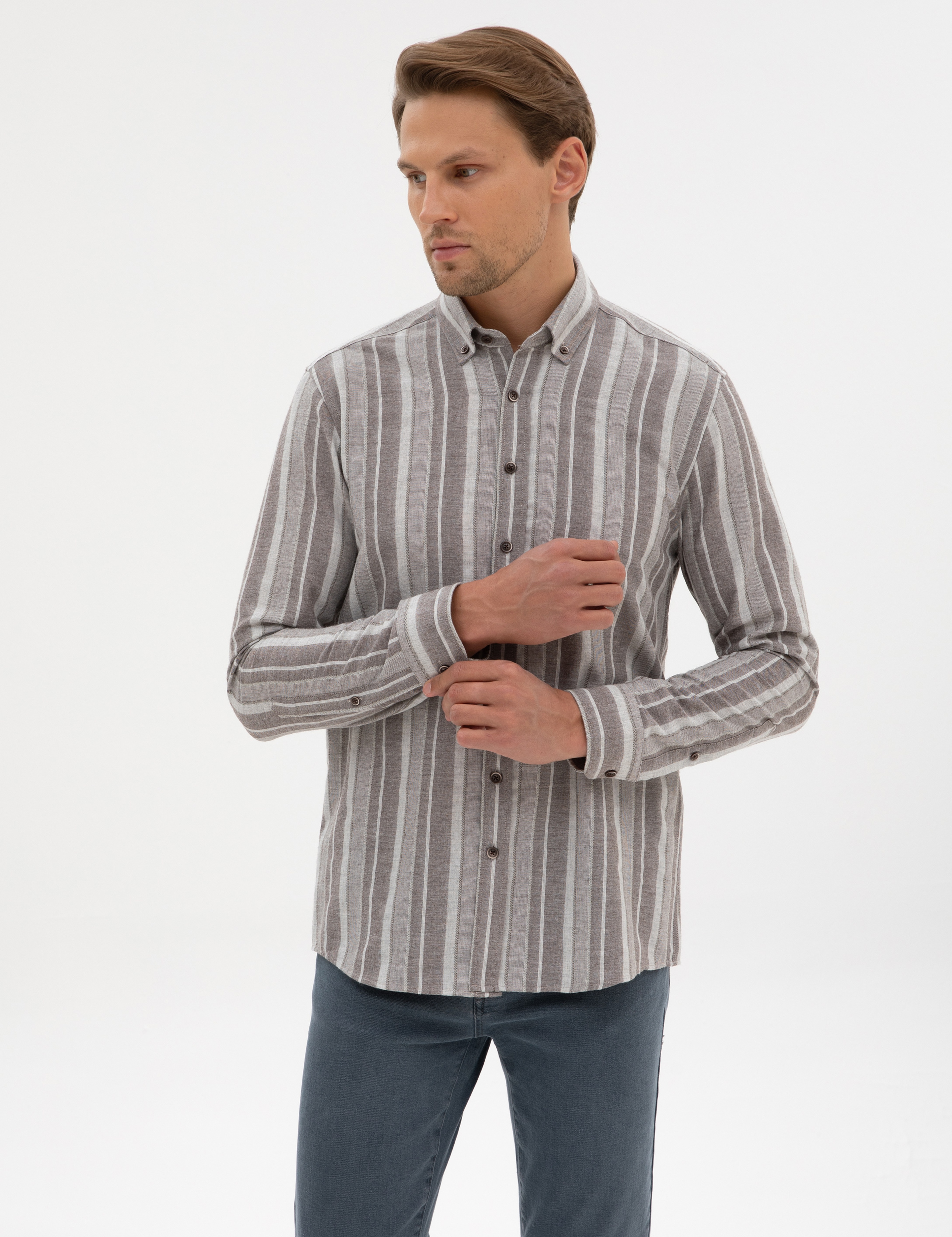 Vizon Regular Fit Uzun Kollu Gömlek - Image 3