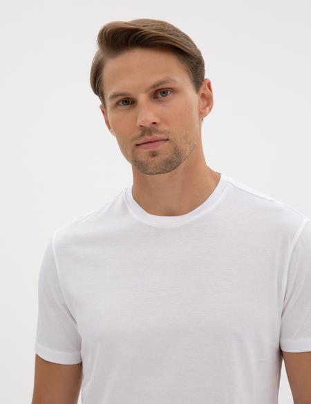 Beyaz Slim Fit Basic Tişört - 50320102001