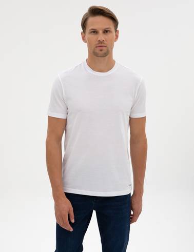Beyaz Slim Fit Basic Tişört