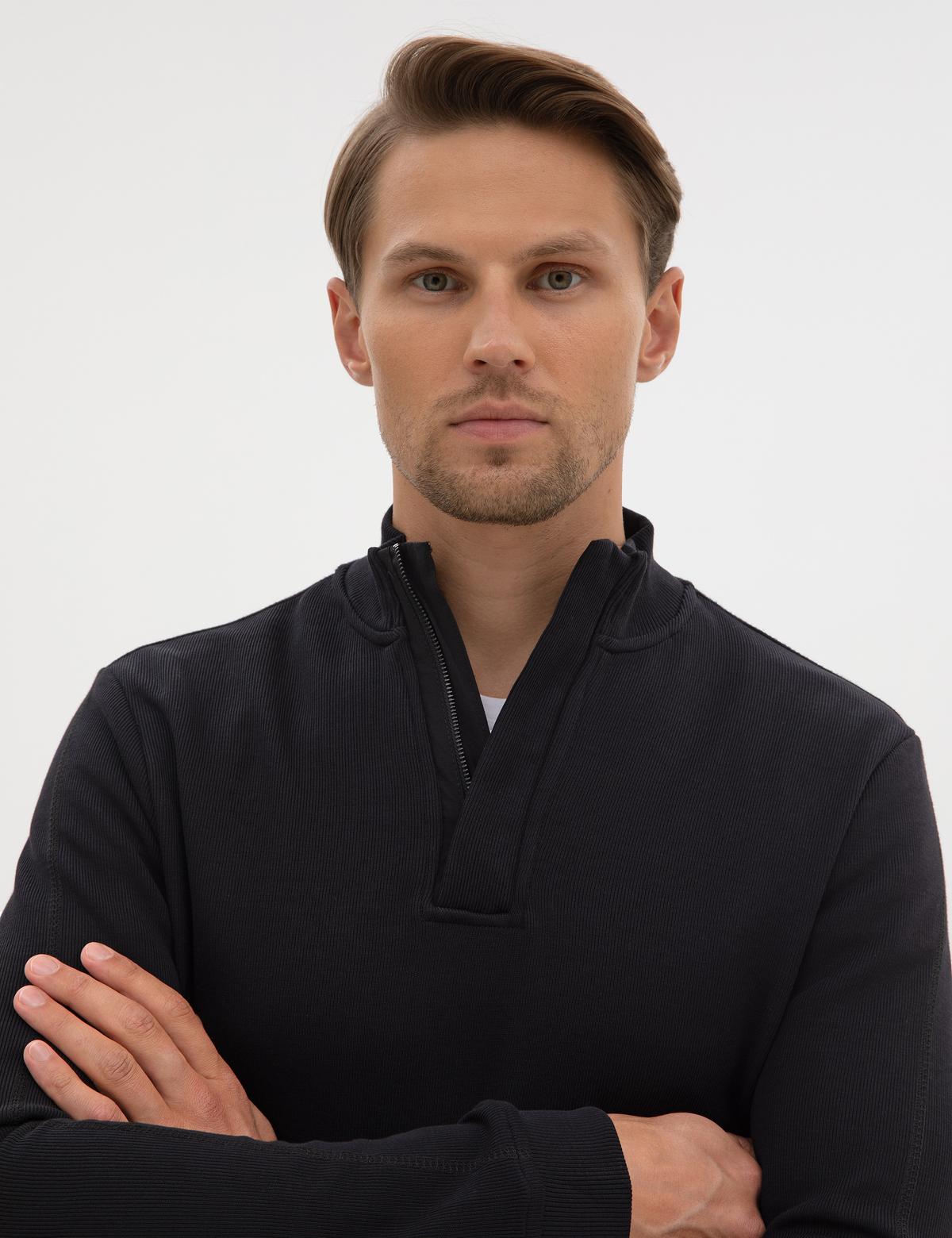 Siyah Regular Fit Sweatshirt - 50309343006