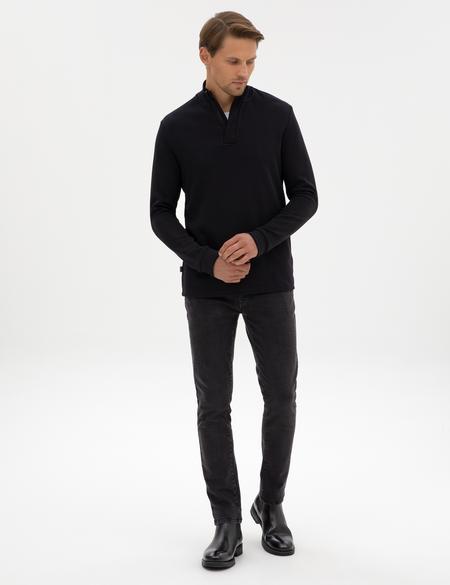 Siyah Regular Fit Sweatshirt - 50309343006