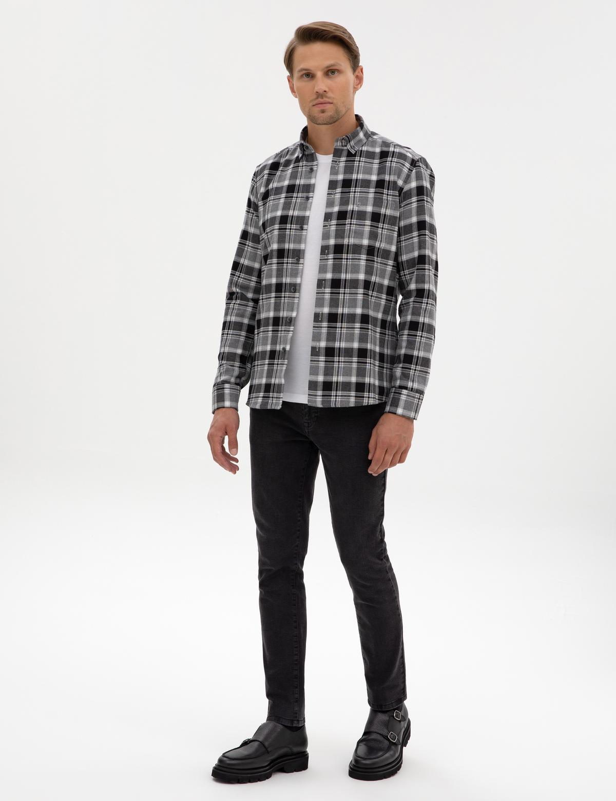 Siyah Oduncu Ekose Regular Fit Uzun Kollu Gömlek - 50312356005