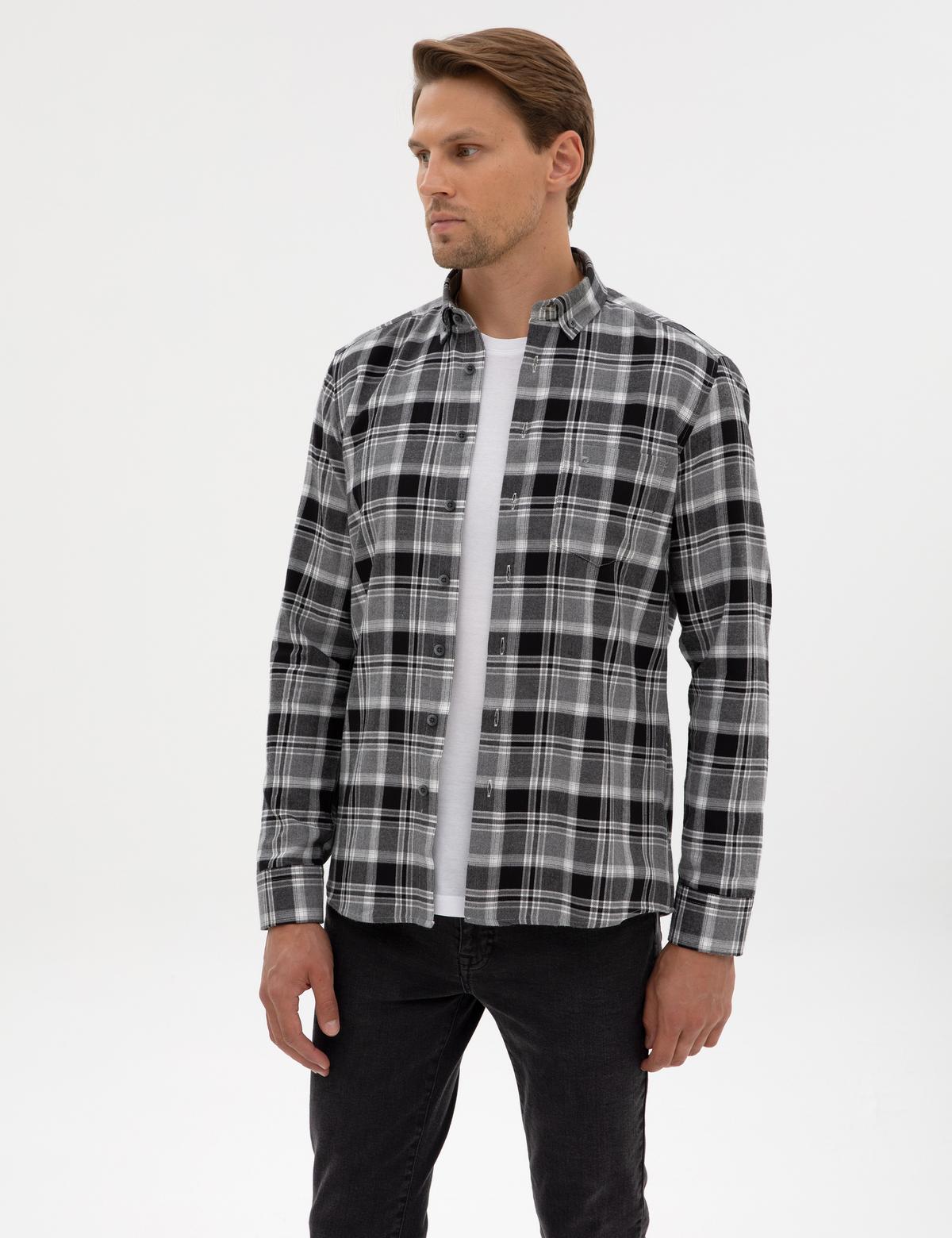 Siyah Oduncu Ekose Regular Fit Uzun Kollu Gömlek - 50312356005